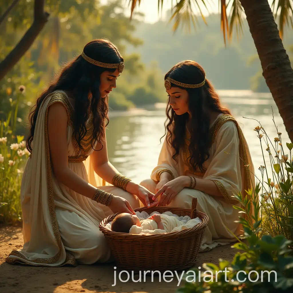 Egyptian-Princess-with-Handmaidens-by-the-Nile-River