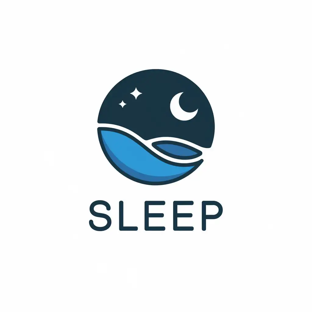 a vector logo design,with the text "sleep", main symbol:sleep sleep soothe calm night,Moderate,clear background