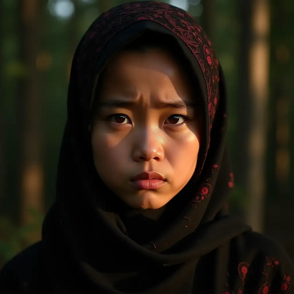 Dramatic-Portrait-of-a-Traditional-Malay-Pinoy-Woman-in-Forest-Setting