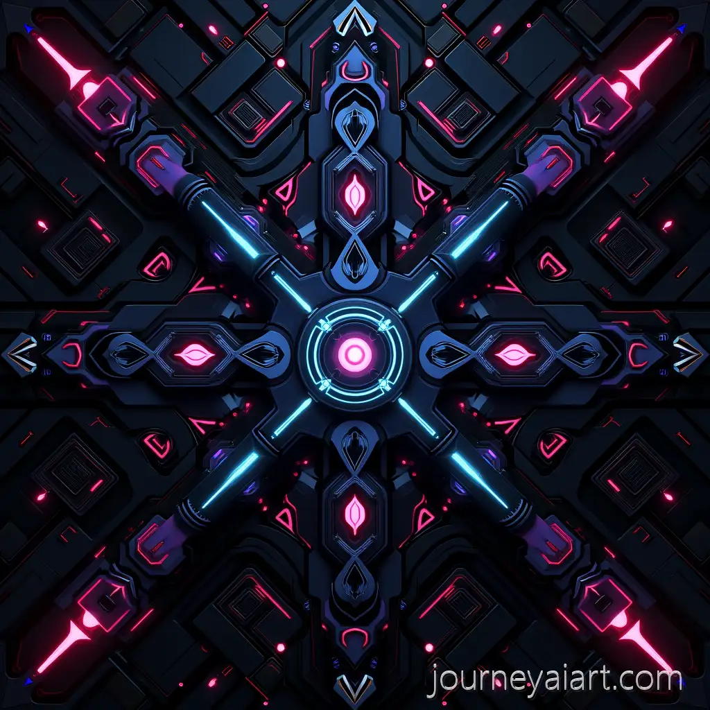 CyberpunkCyberpunk-ornament-background-Ornament-with-Geometric-Patterns-and-Neon-Accents