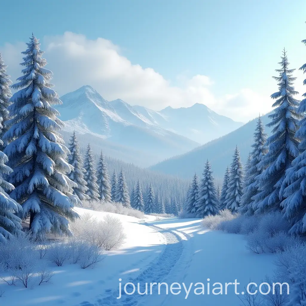 Cinematic-Snowy-Hill-Surrounded-by-Winter-Forest