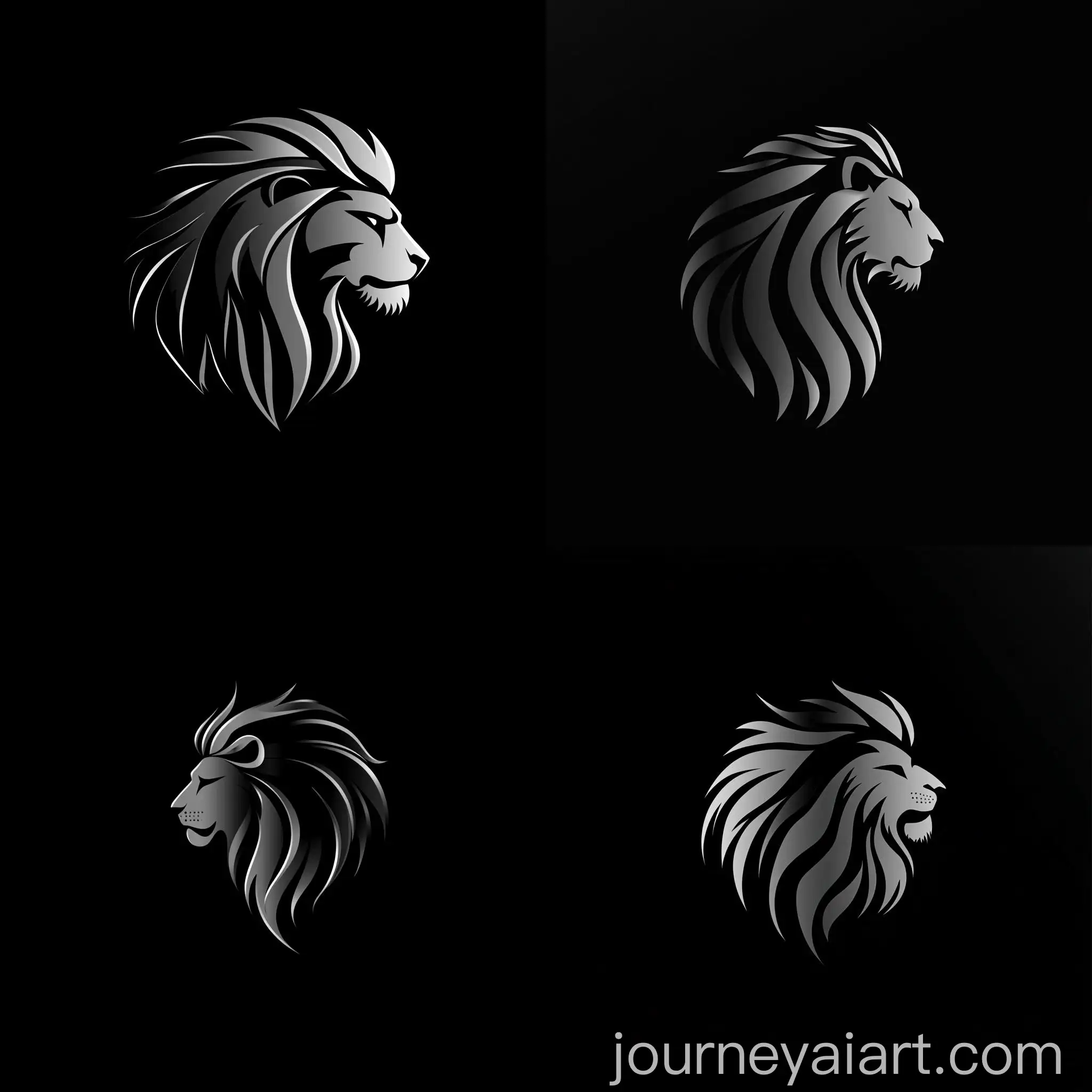 Minimalist-Lion-Logo-Design-in-Black-and-Silver-for-Venturelyze-Brand