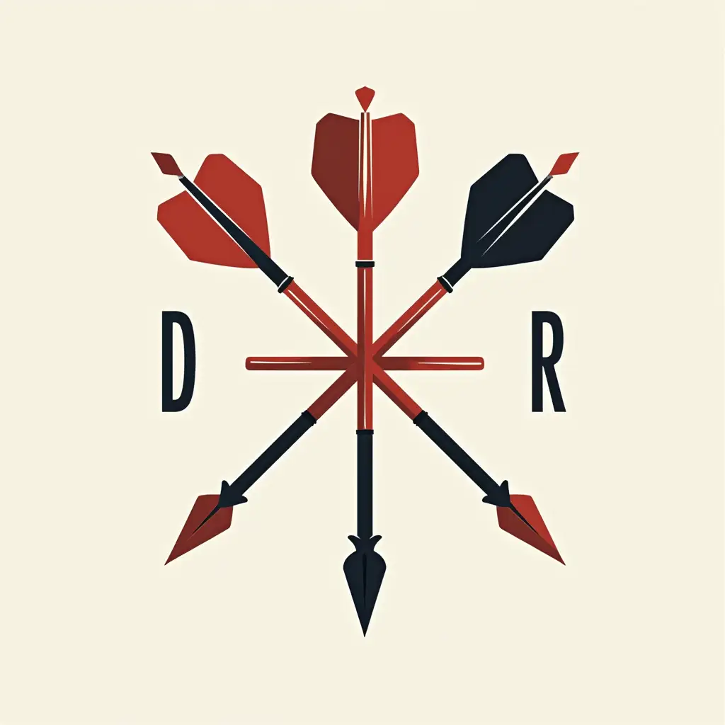 Square logo or icon with 4 arrows or darts, close but not touching. Each of the initials D, A, R, and T symmetrically arranged around the darts in an artful way