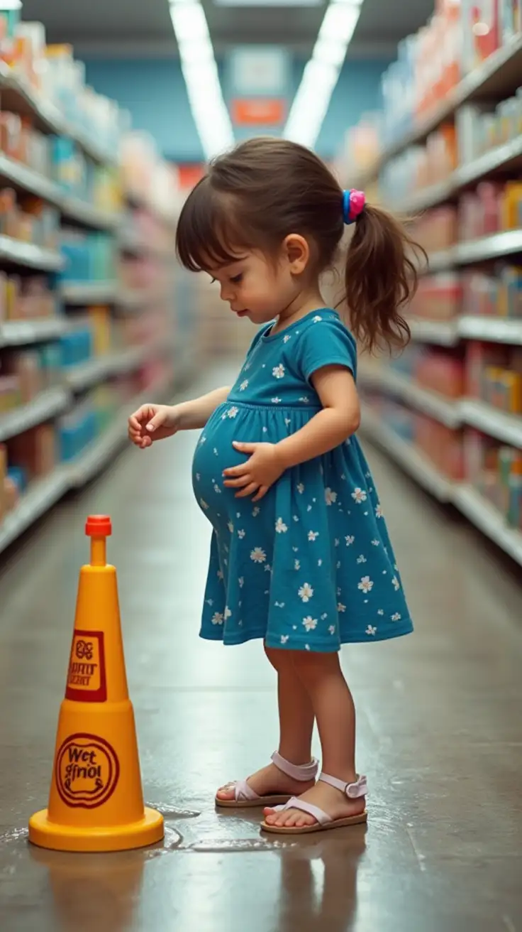 Pregnant-Woman-Reaching-for-Soap-in-Busy-Store