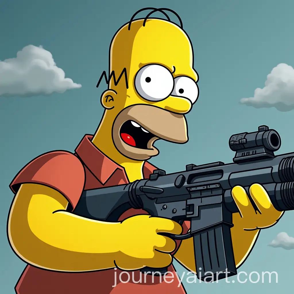 Homer-Simpson-Holding-a-Machine-Gun-in-a-Dynamic-Action-Pose