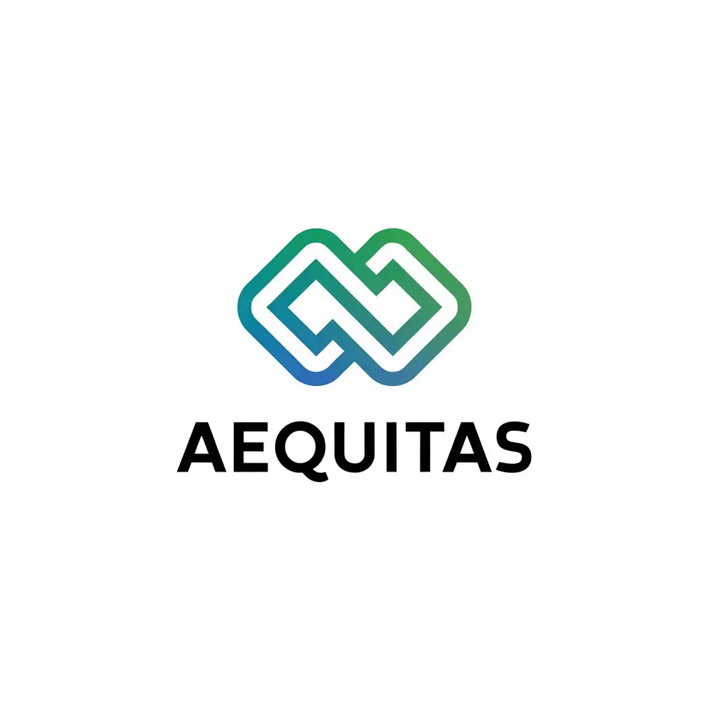 LOGO Design for Aequitas Interlocking Geometric Shapes for Technology Industry