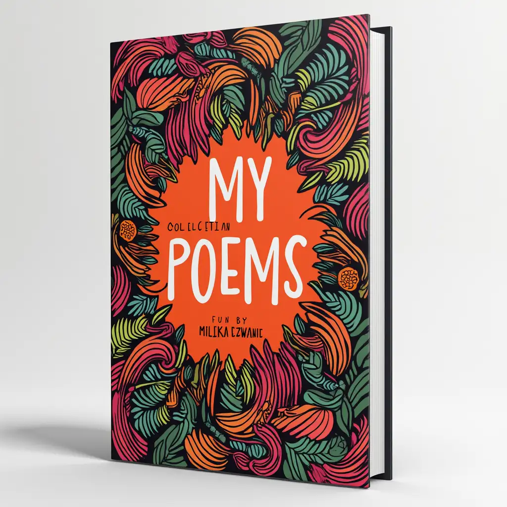 Design a vibrant book cover My collection of poems by Milika Ezwanie