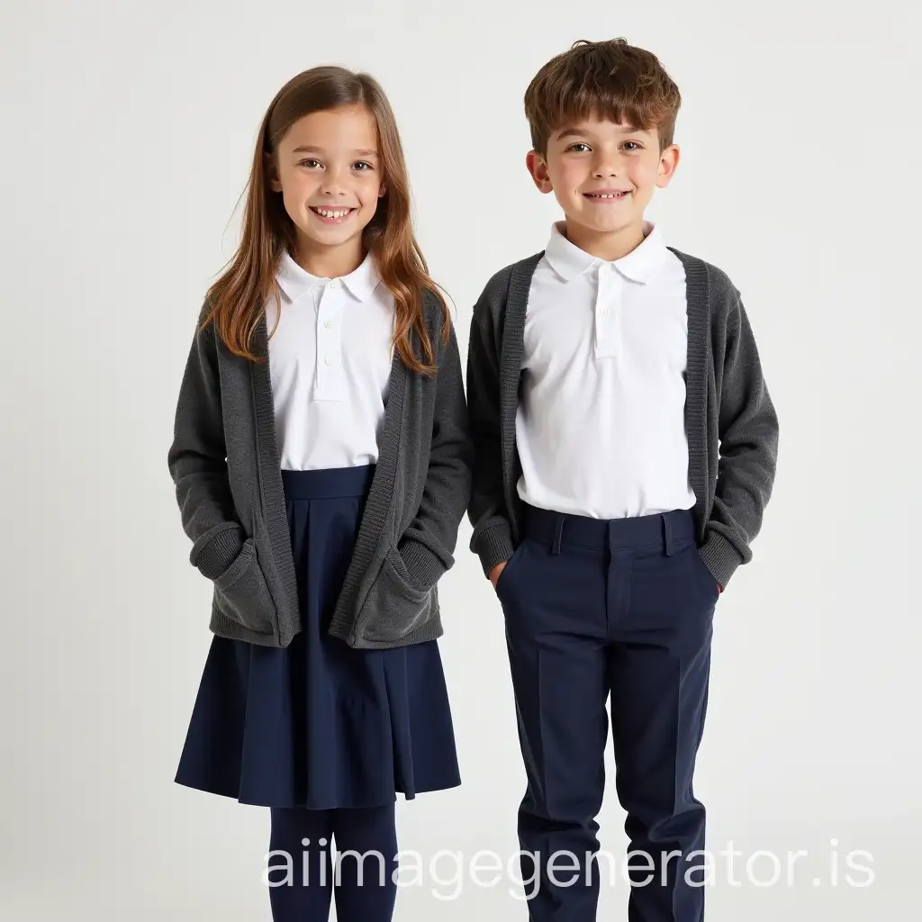 School-Uniform-Outfit-for-Boy-and-Girl-with-Charcoal-Gray-Cardigans