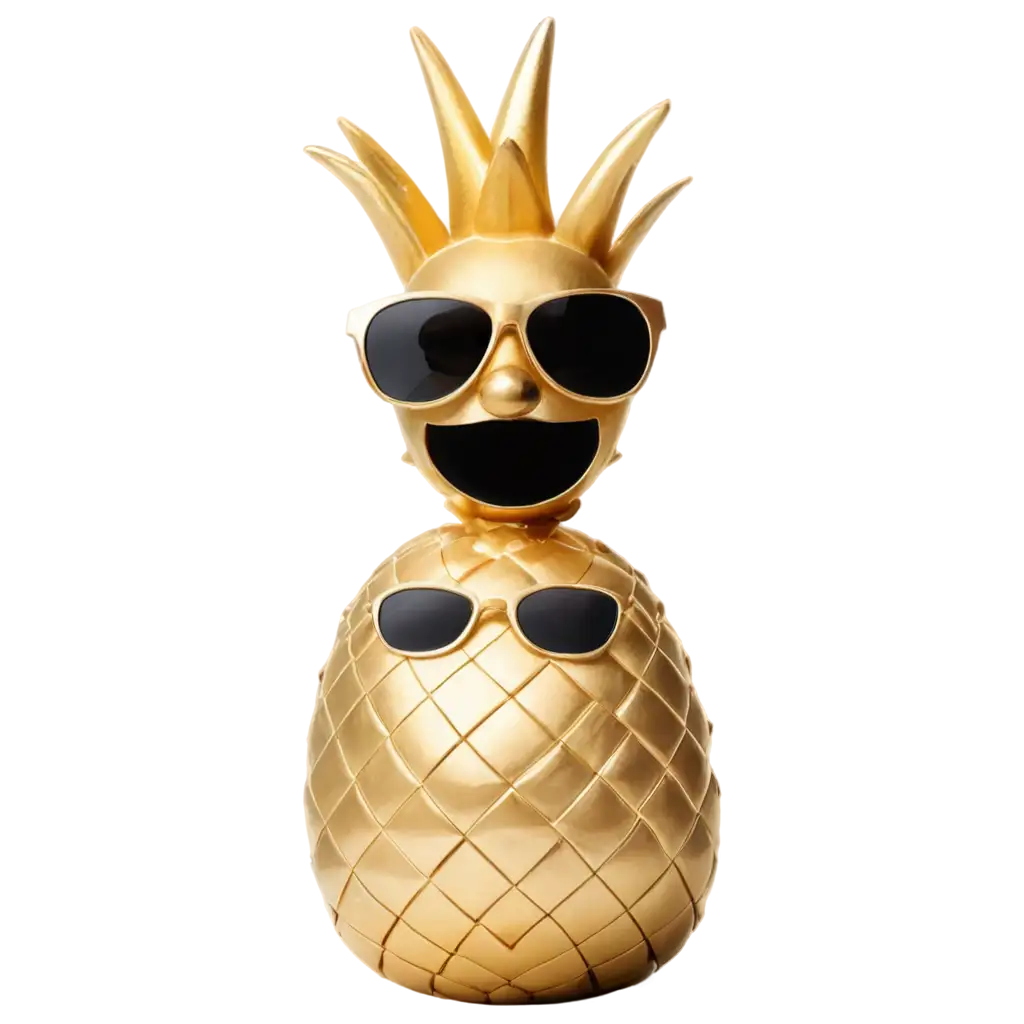 A Gold Ananas with sunglasses