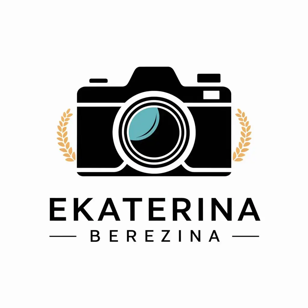 a vector logo design,with the text "Ekaterina Berezina", main symbol:Camera, lens,Moderate,be used in Beauty Spa industry,clear background