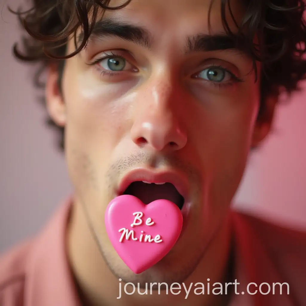 Cute-Flirty-Valentines-CloseUp-of-Raoul-Bova-Holding-HeartShaped-Candy