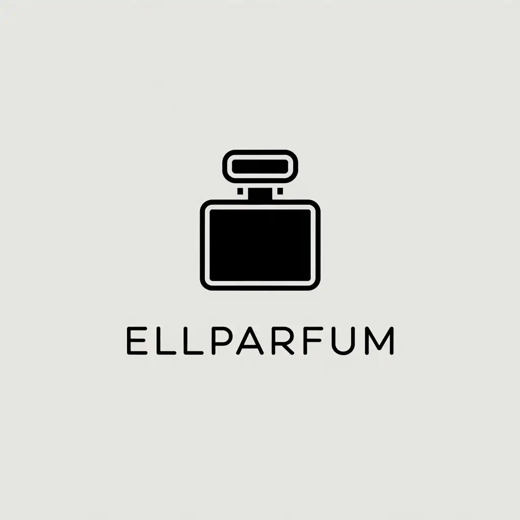 LOGO Design For Ellparfum Minimalistic Perfume Bottle Symbol for Beauty Spa Industry