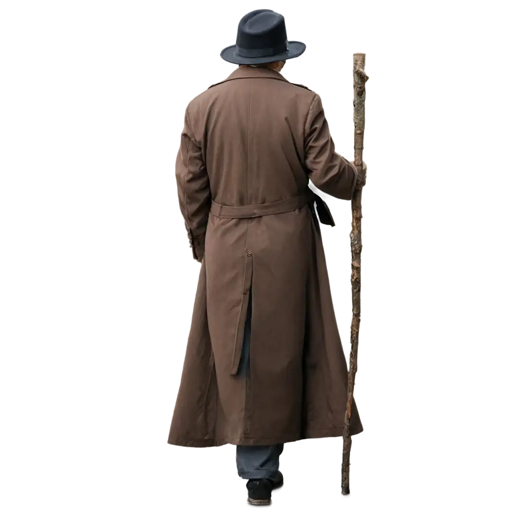 PNG-Image-of-Elderly-Man-in-Long-Coat-Walking-with-Stick-High-Quality-Illustration