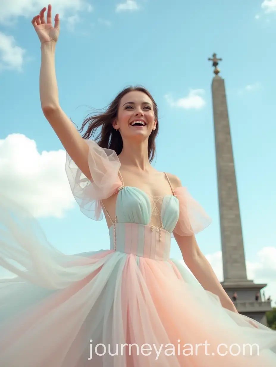 Graceful-Woman-in-Pastel-Tulle-Gown-Dancing-Under-a-Monument