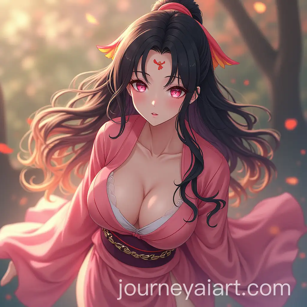 Nezuko-Kamado-in-Flowing-Pink-Kimono-AmidAI-Art-Prompt-Expansionst-Natural-Landscapes