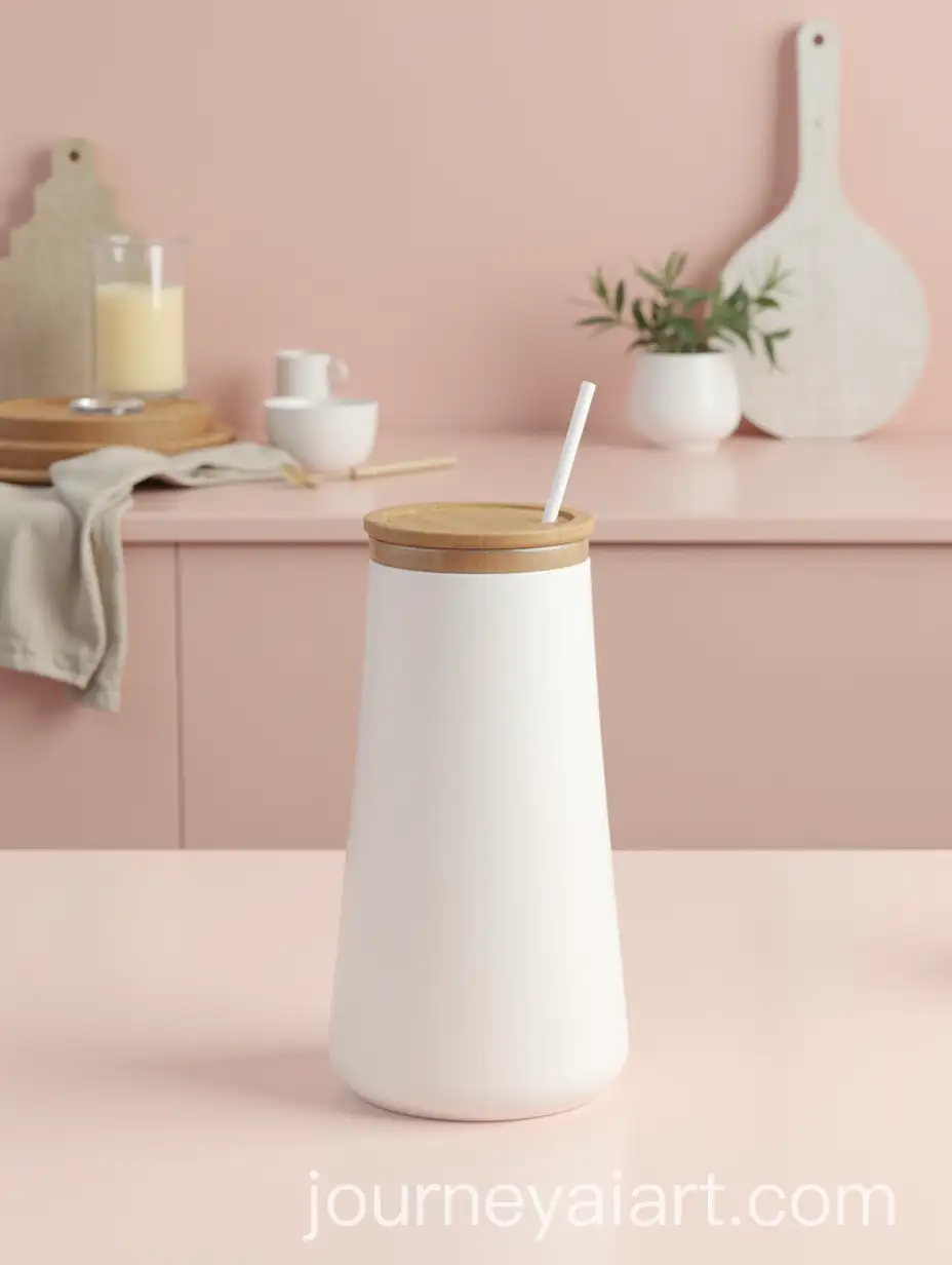 Mock-Up-of-Blank-Libbey-Glass-withAI-Image-Prompt-Expansion-Bamboo-Lid-and-Straw-in-Pastel-Kitchen-Setting
