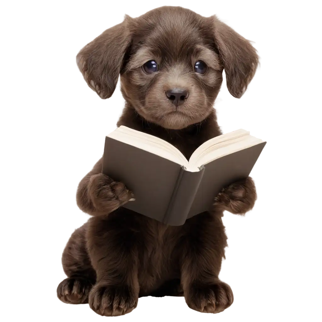 Adorable-Puppy-Reading-Book-PNG-Image-for-Clear-and-HighQuality-Visuals