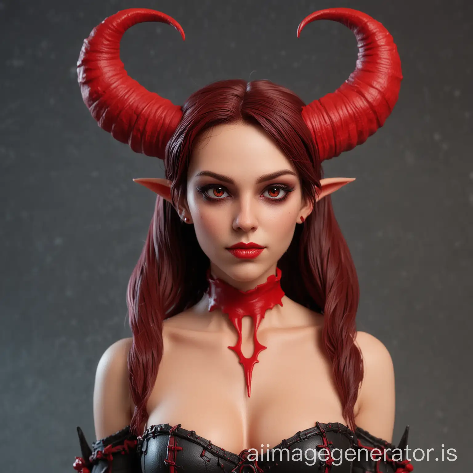 Innocent-Red-Succubus-with-Medium-Horns