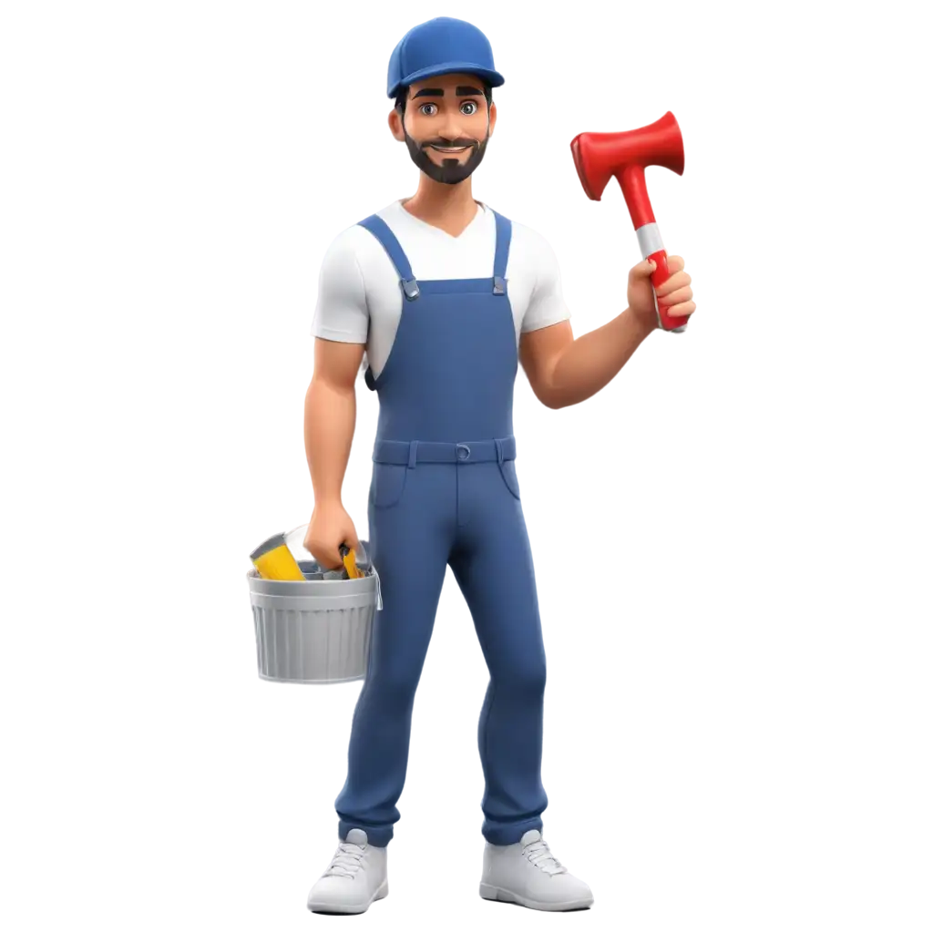 HighQuality-PNG-of-Male-Vendor-with-Work-Clothes-Hammer-and-Bucket-for-Versatile-Use