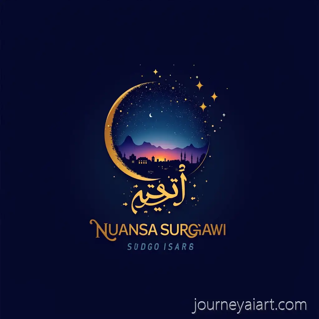 Elegant-Logo-Design-for-NuNuansa-Surgawi-logo-designansa-Surgawi-Featuring-Starlit-Night-Sky-and-Arabic-Calligraphy
