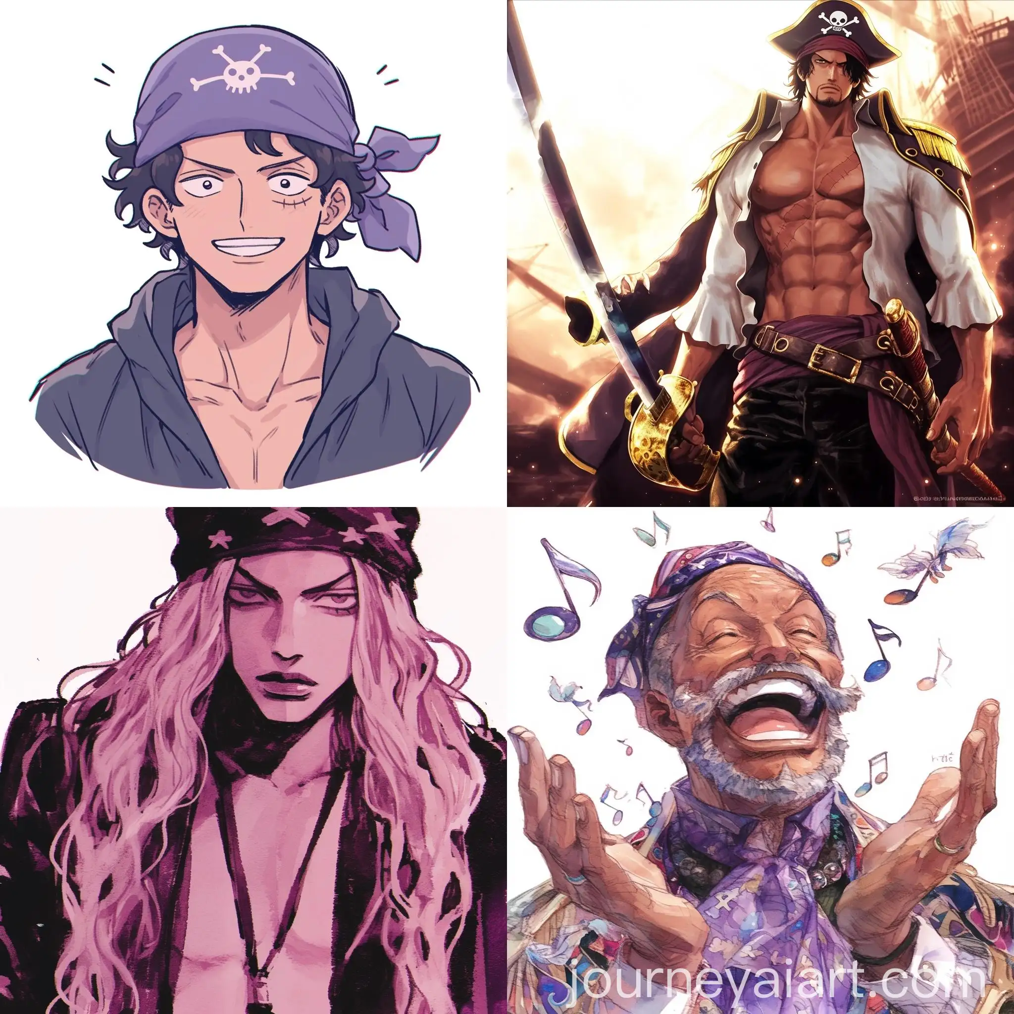 Young-Pirate-with-Purple-Bandana-and-Musical-Outfit-in-Watercolor-Manga-Style