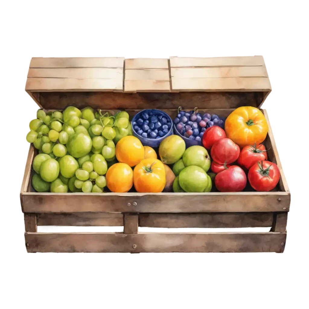 Vibrant-Colorful-Fresh-Fruit-Stand-PNG-HighResolution-Watercolor-Illustration-of-Seasonal-Produce