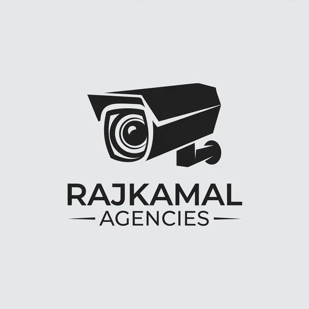 LOGO Design for RAJKAMAL AGENCIES Minimalistic Surveillance Theme with Clear Background