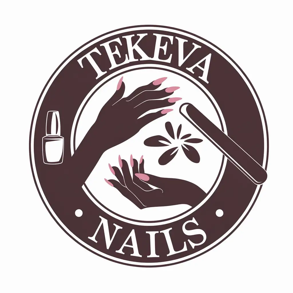 LOGO-Design-for-Tekueva-Nails-Elegant-Manicure-Hands-Symbol-with-a-Luxurious-Spa-Vibe