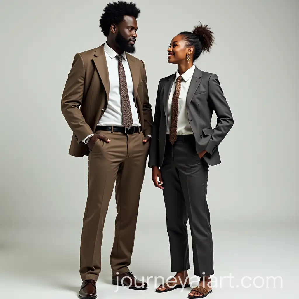 Black-Male-and-Female-in-Unprofessional-Office-Attire-with-Excessive-Accessories-and-Sandals