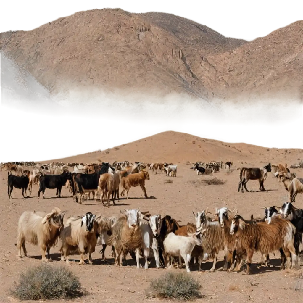 Livestock-Goats-in-the-Desert-Campsite-PNG-Image-Serene-Scene-of-Goats-Amidst-Arid-Wilderness