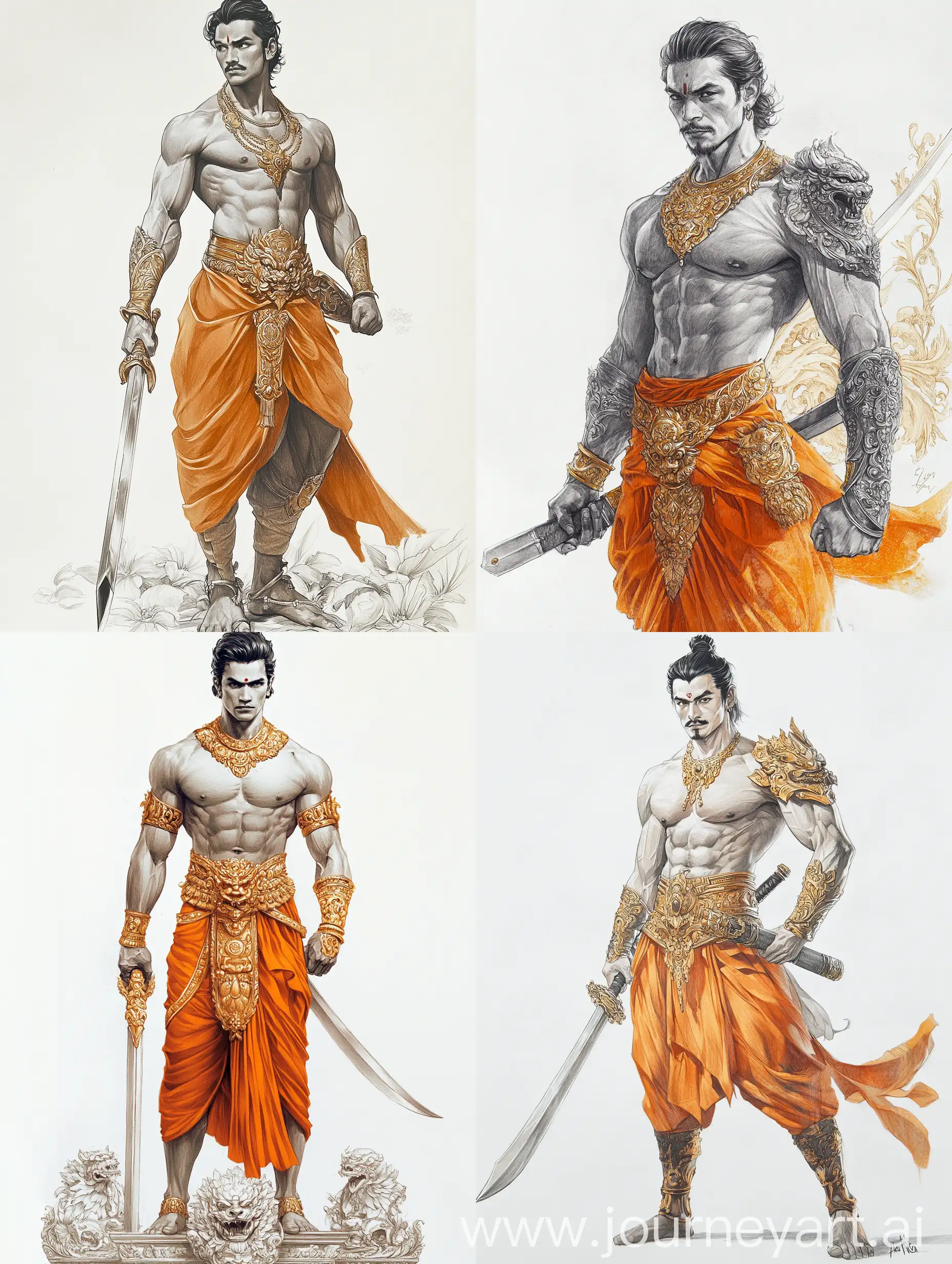 Muscular-Javanese-Warrior-in-Traditional-Attire-with-Sword