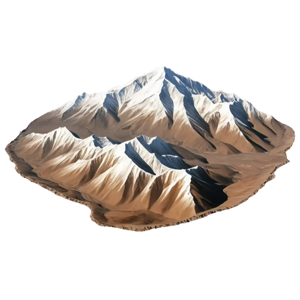 PNG-Image-Usage-Analysis3D-Model-of-the-Tibetan-Plateau-PNG-Roof-of-the-World-with-Realistic-Textures-and-Transparent-Cutout