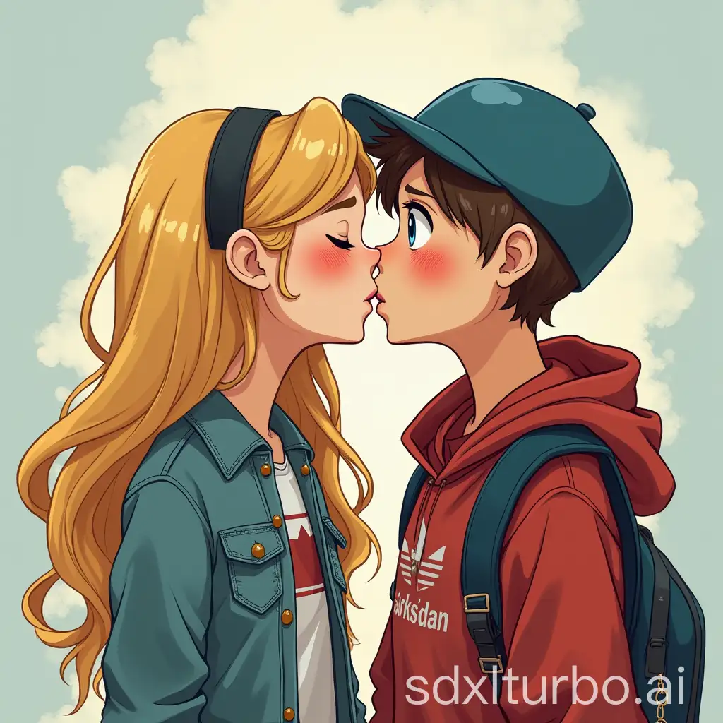 Blonde-Girl-Kissing-Coolest-Skater-Boy-at-School