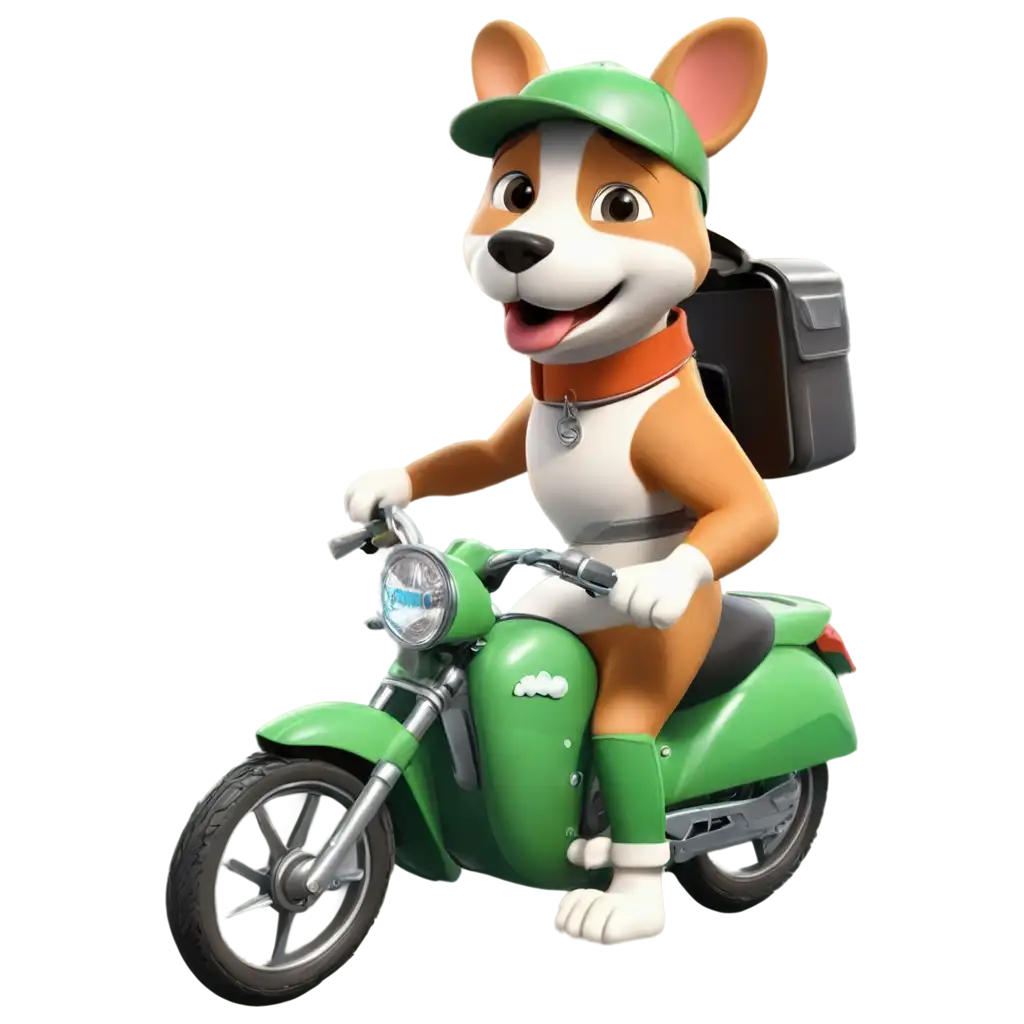 PNG-Image-Happy-Dog-Making-Deliveries-on-a-Green-Motorcycle