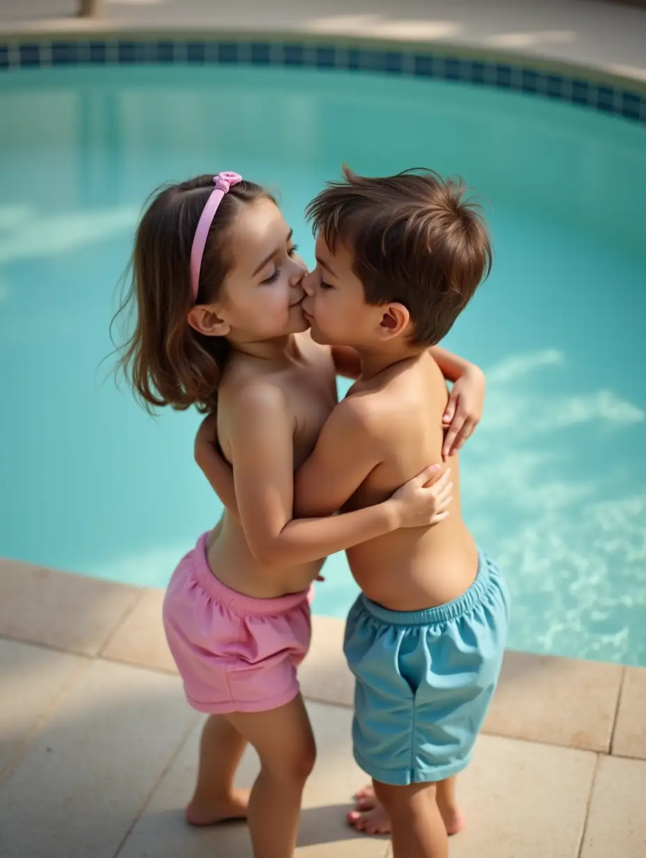 Adorable-Kids-in-Swimwear-Sharing-a-Moment-in-a-Classroom-Setting