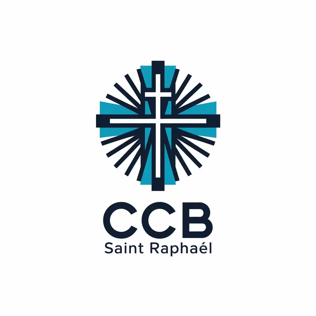 a vector logo design,with the text "CCB Saint Raphaël", main symbol:A cross,Moderate,be used in Religious industry,clear background