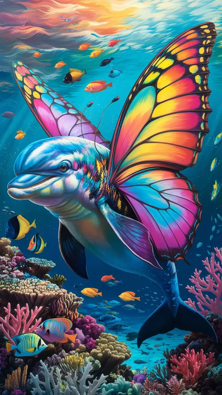 Colorful-Hybrid-Butterfly-Dolphin-with-Coral-Background