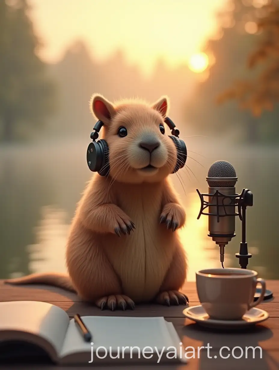 Capybara-Podcast-Host-by-Serene-Sunrise-Lake
