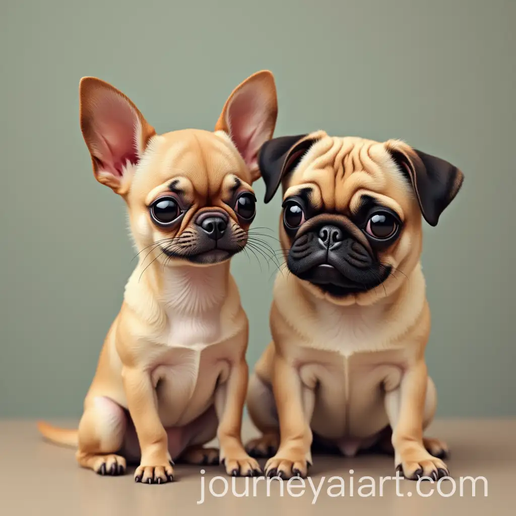 Charming-Chihuahua-and-Playful-Pug-Together