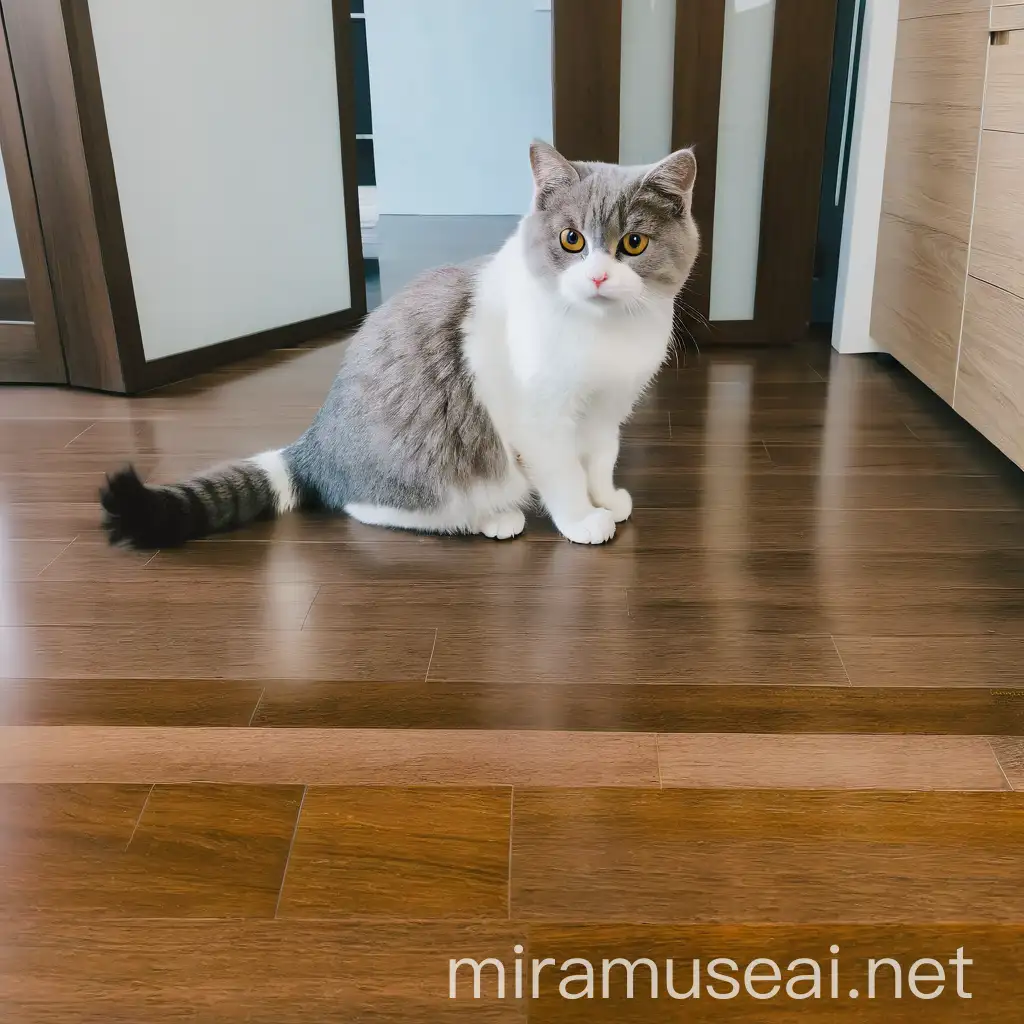 Adorable Kitten Playing with Yarn in Sunlit Room