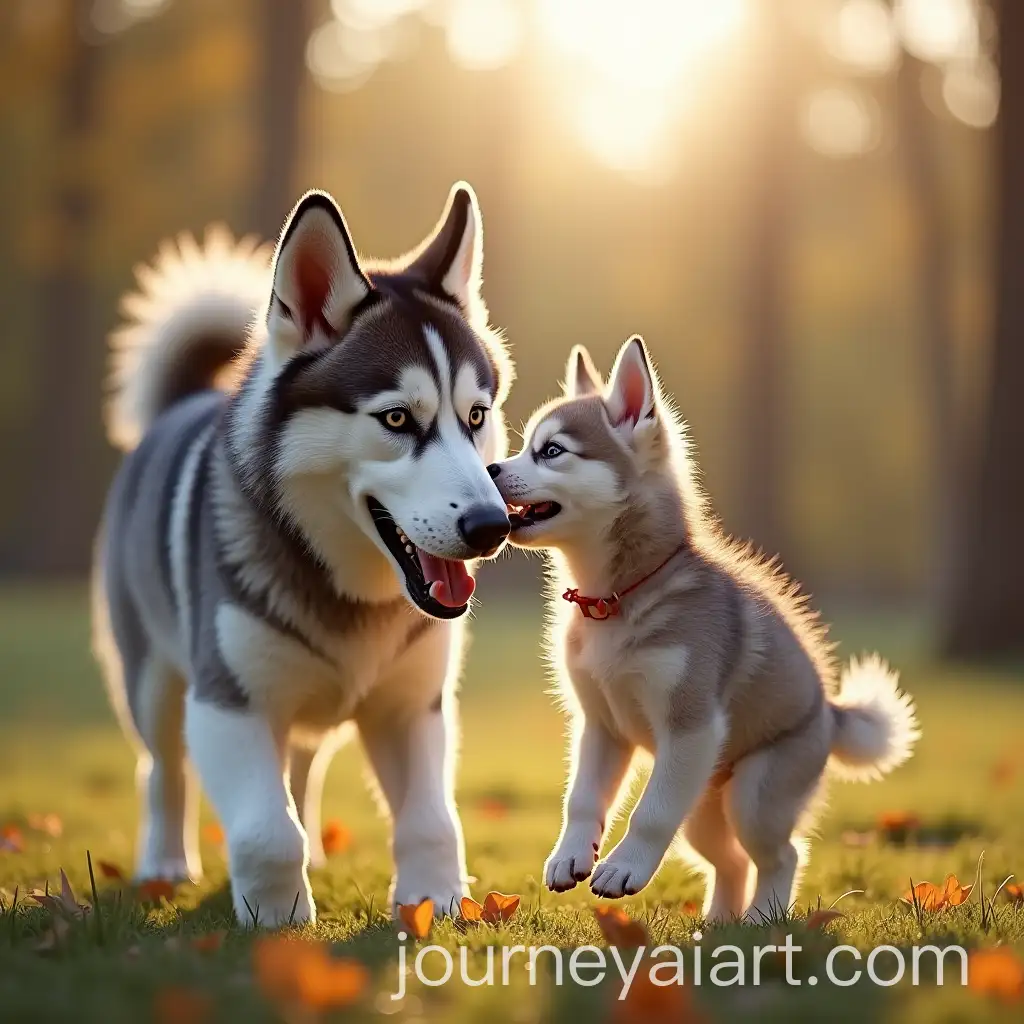 Child-Playing-with-Husky-in-Outdoor-Setting