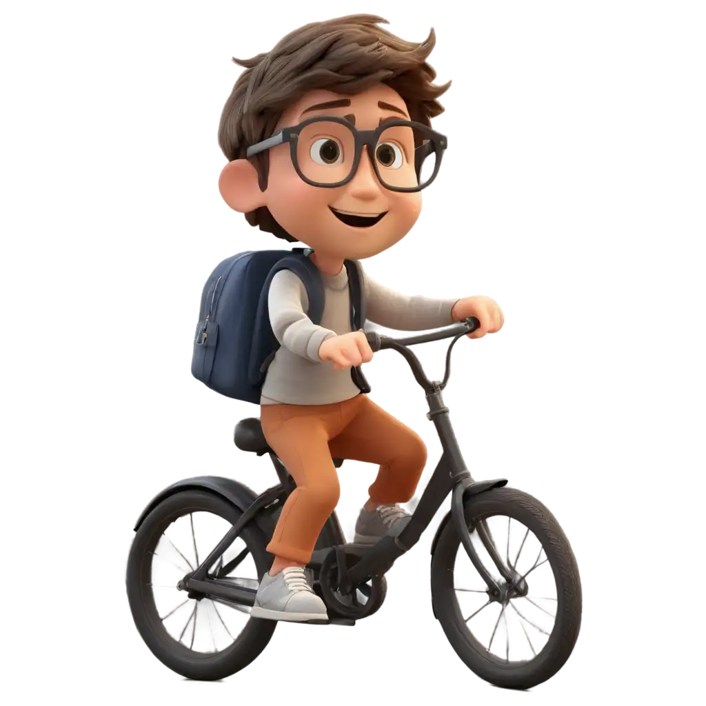 Handsome-Little-Kid-Wearing-Glasses-Riding-a-Bicycle-PNG-Image-3D-Animation