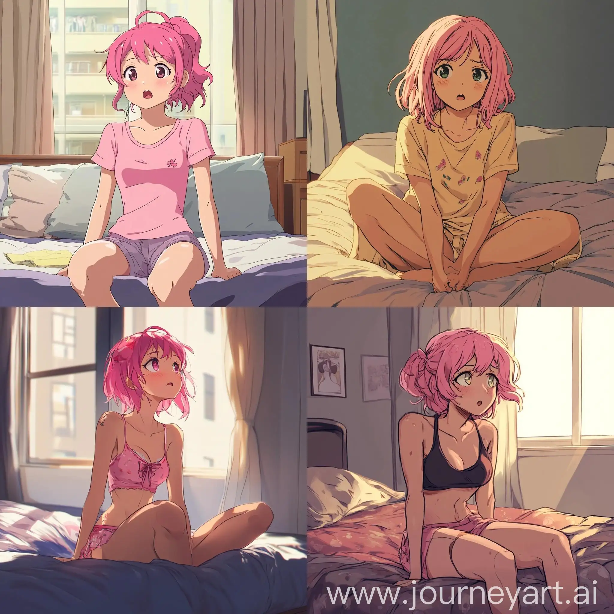 Natsuki-from-Doki-Doki-Sitting-on-Bed