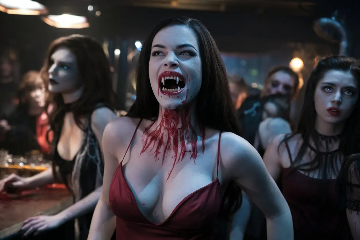 Cinematic-Portrait-of-Beautiful-Yet-Menacing-Female-Vampires-at-a-Grisly-Feast