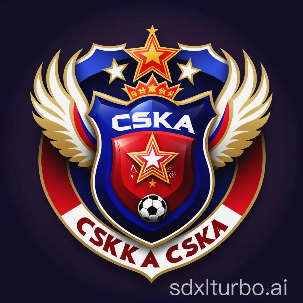 CSKA-Moscow-Fantasy-Soccer-Logo-Design-with-Dynamic-Action-and-Futuristic-Styling