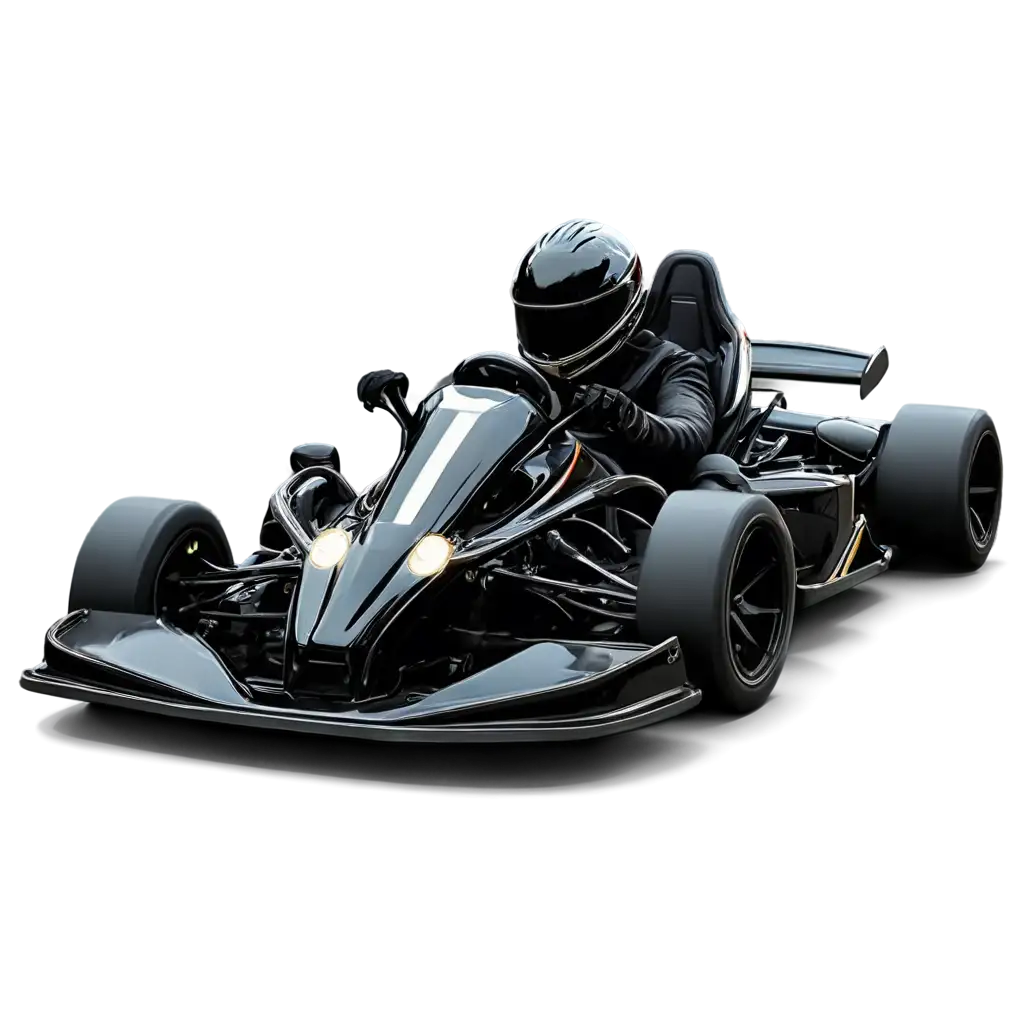 Racer-on-a-Large-Black-Neon-GoKart-PNG-HighQuality-Image-for-Dynamic-Designs-and-Marketing