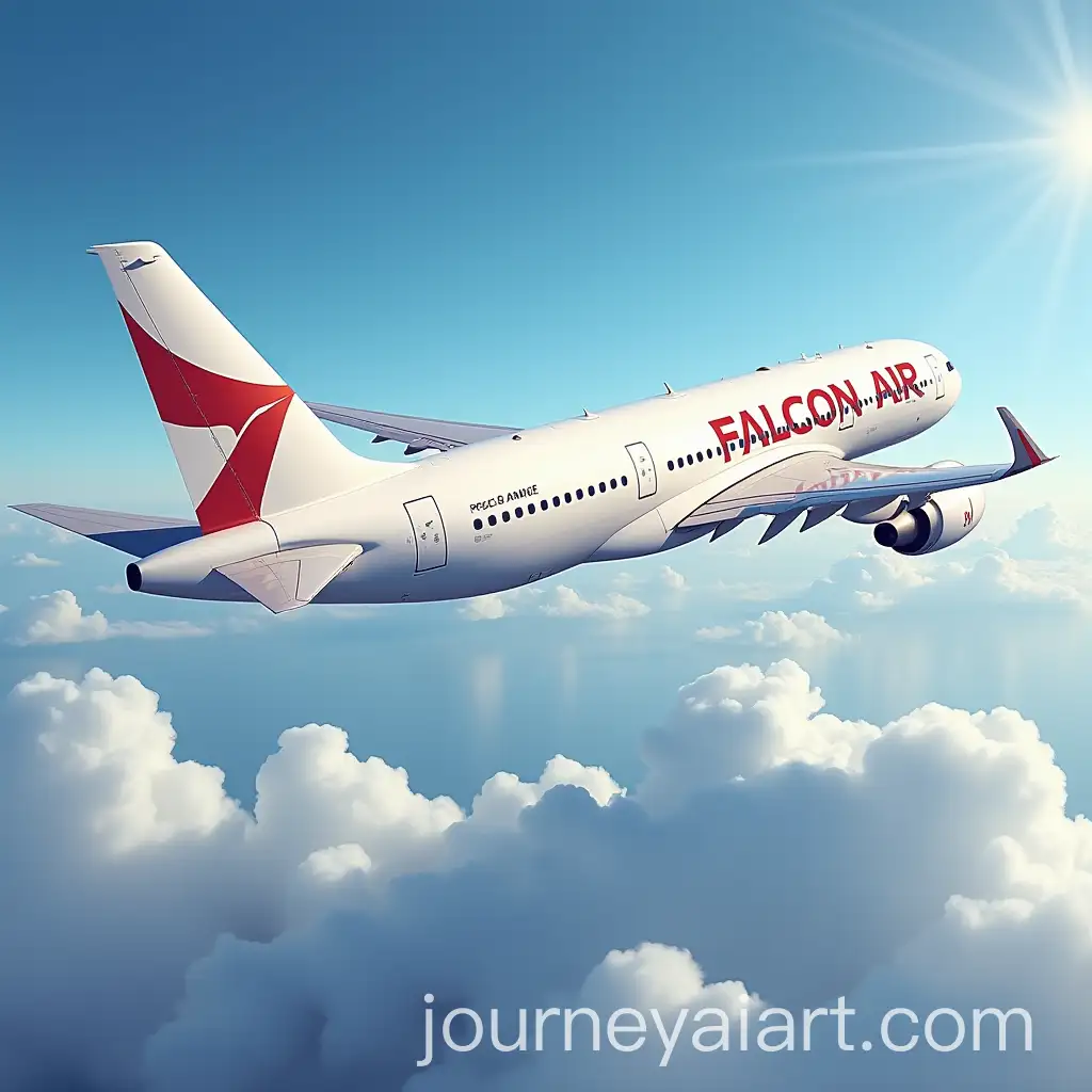Falcon-Air-Aircraft-Soaring-Through-a-Clear-Blue-Sky