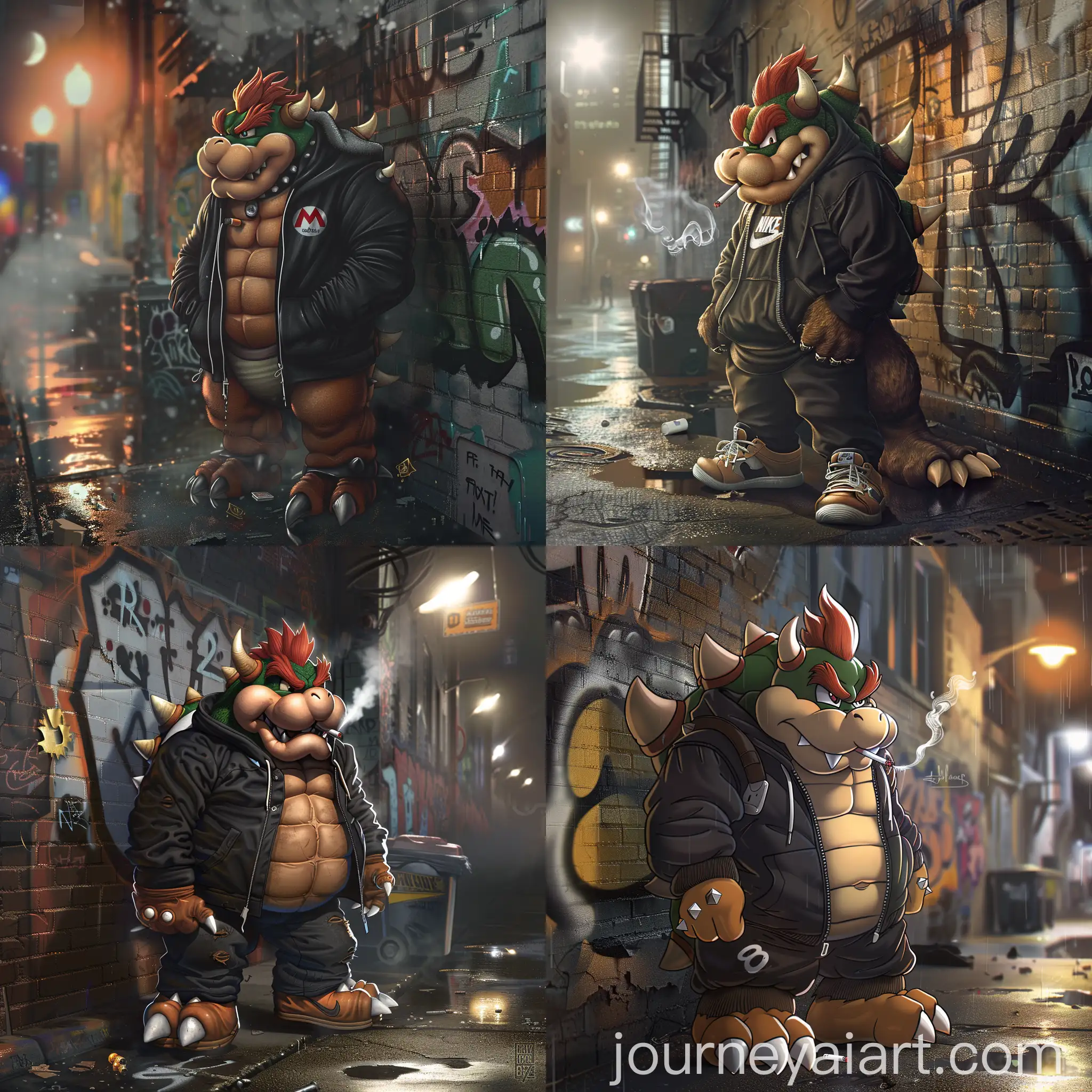 Urban-Bowser-with-Nike-Hoodie-and-Cigarette