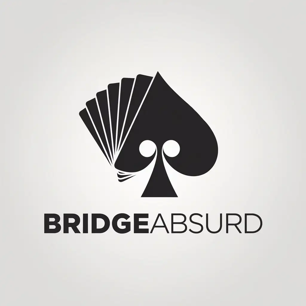 LOGO Design for BridgeAbsurd Minimalistic Vector with Cards Symbol for Entertainment Industry