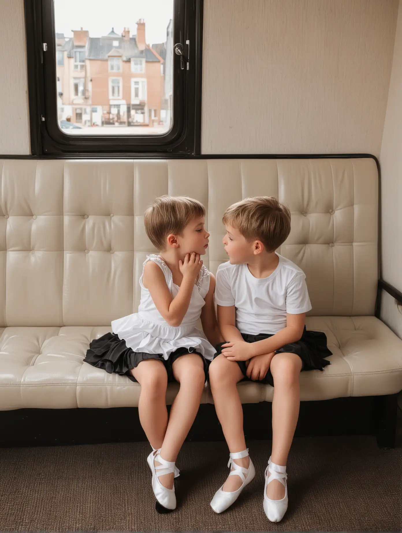 Twin-Brothers-in-Ballet-Attire-Sharing-a-Moment-on-a-Couch